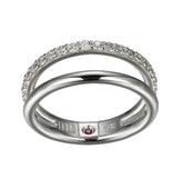Silver Ring with Cubic Zirconias- Size 7